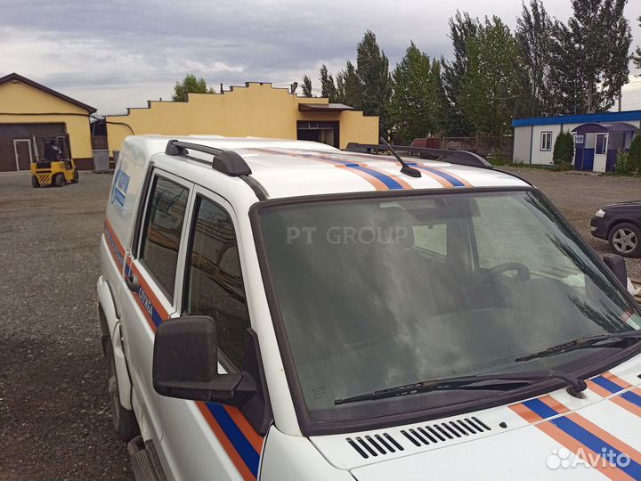 Рейлинги УАЗ Пикап на водосток без сверления крыши