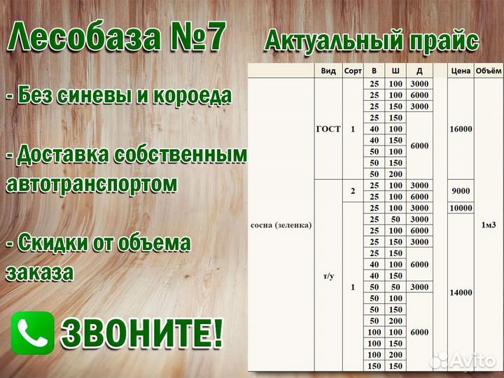 Брус обрезной, т/у, сорт 1