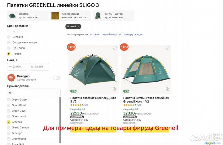 Палатка туристическая Greenell Sligo 3