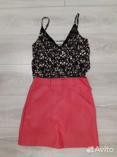 Юбки кожзам primark, vero moda