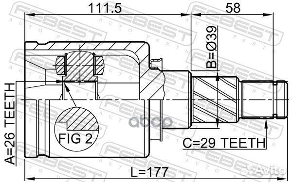 Шрус внутренний левый 26X39X29 0211-T30LH Febest