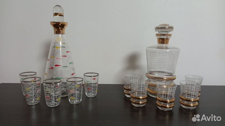 Наборы Штофы и графины чешское стекло