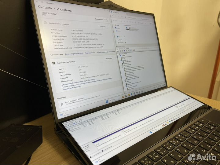 Игровой ноутбук с двумя экранами 16 gb/i7, 2,3GHz
