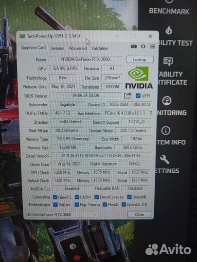 Видеокарта Nvidia Rtx 3060 12GB