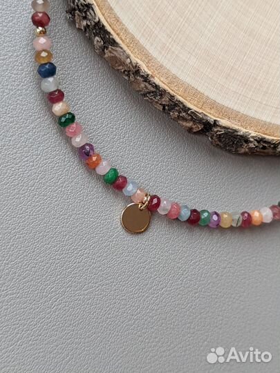 Колье чокер из натуральных камней