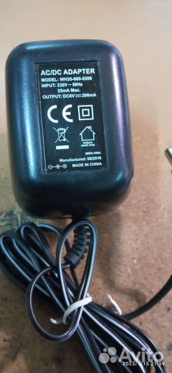 Блок питания 6 вольт, 200 мА