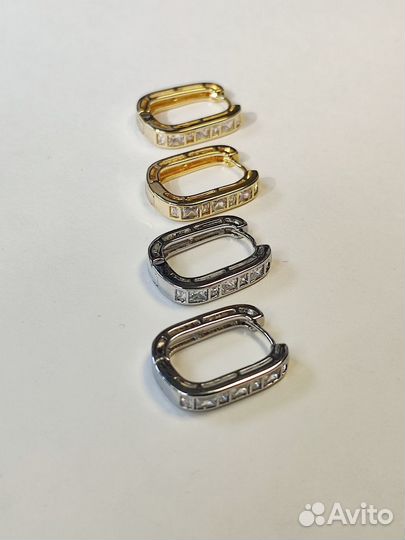 Серьги Конго Прямоугольные