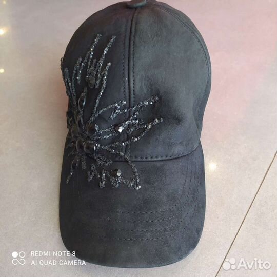 Кепка- бейсболка натуральная замша