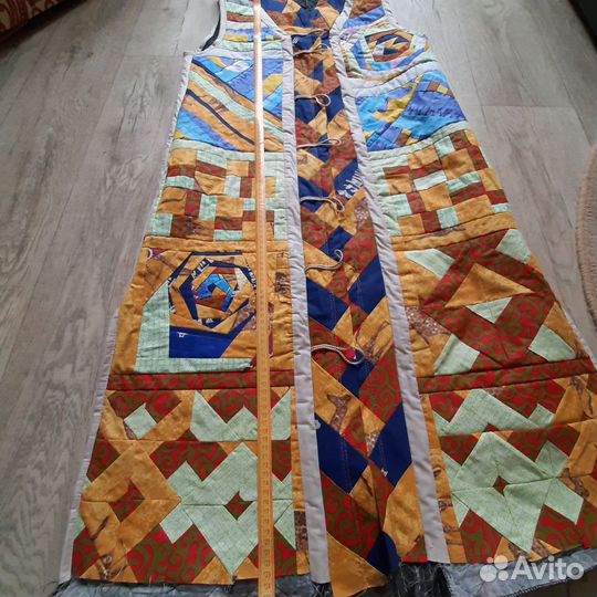 Длинная безрукавка пэчворк