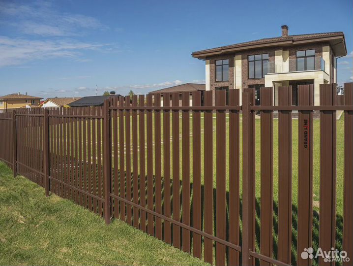 Штакетник металлический RAL 8017, 7024, 6005