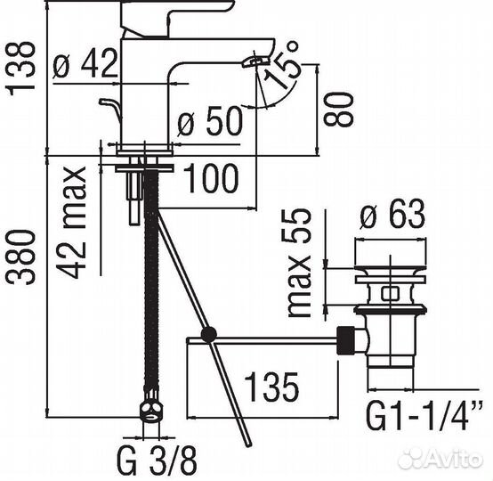 Смеситель для раковины Nobili ABC AB87118/1CR