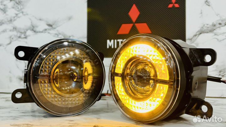 Лазерные противотуманки Mitsubishi BI-LED c дхо