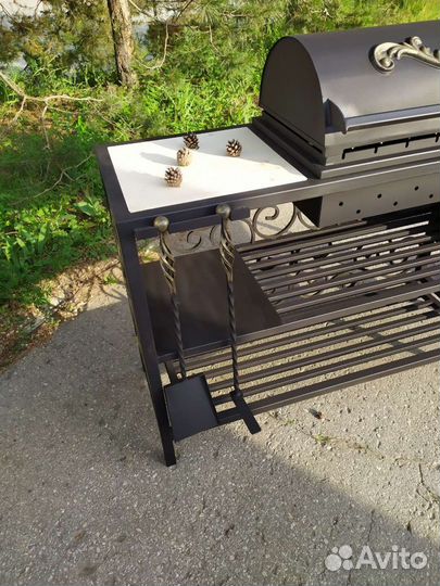 Мангал с печью под казан