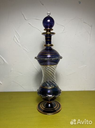 Флакон для духов старинный, тонкое стекло