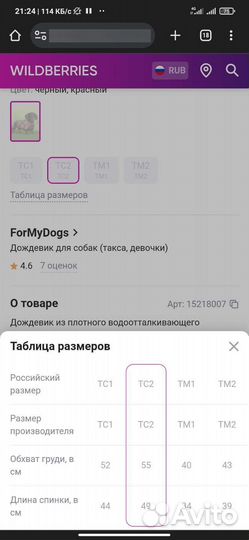 Дождевик для таксы