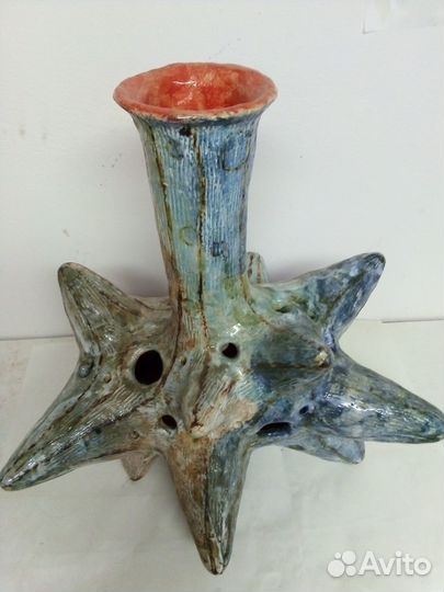 Керамический авторский вазон звезда