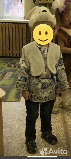 Новогодний костюм зайца в русском народном стиле