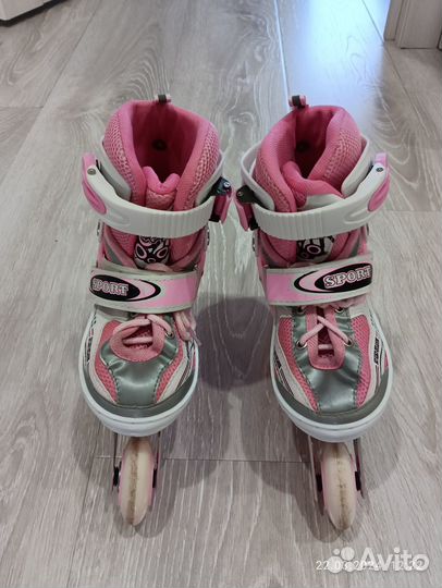 Коньки ролики 2в1 раздвижные р.28-33
