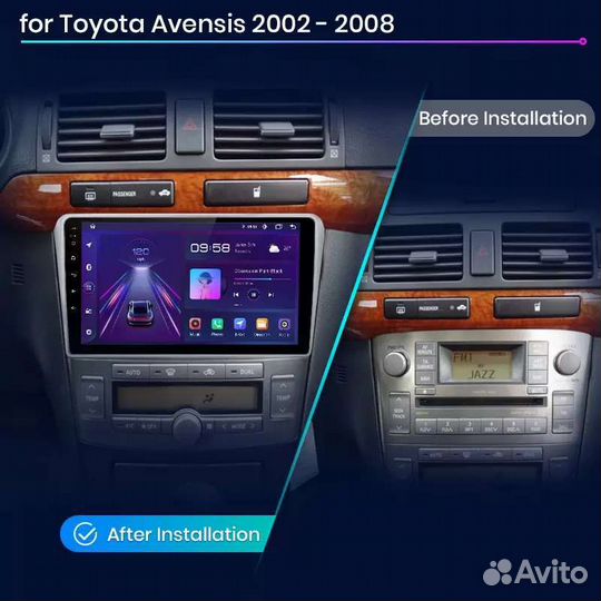 Магнитола 2 din android на Toyota Avensis