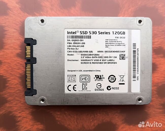 SSD Intel 2,5 на 120GB