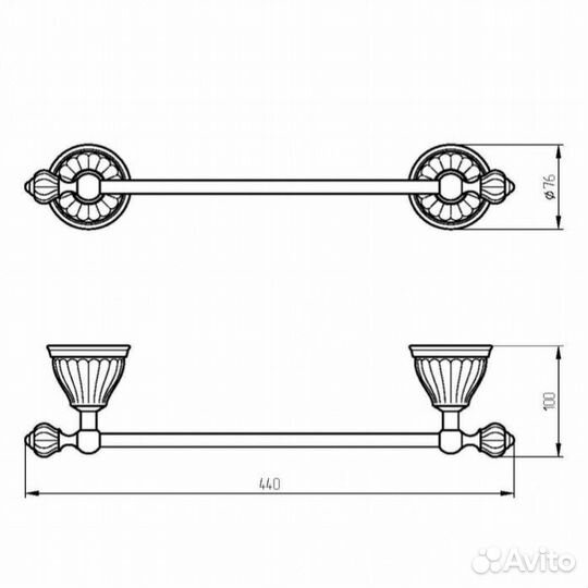 Полотенцедержатель 44 см Migliore Olivia 17531 золото