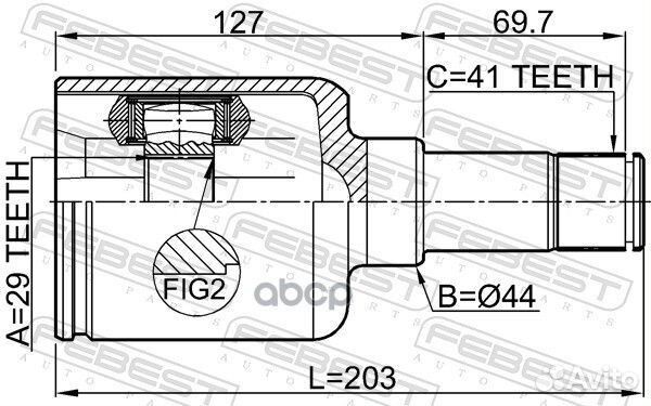 ШРУС внутренний перед лев ;ford explorer TUB