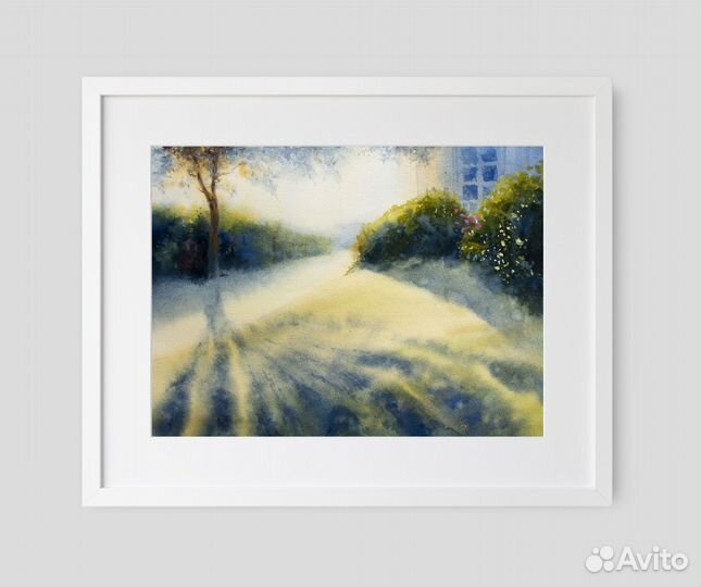 Картина акварель 24х35см Пейзаж 