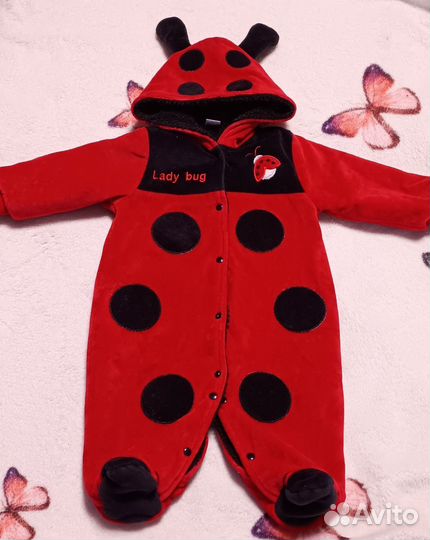 Комбинезон велюровый для девочки Lady Bug 68 р
