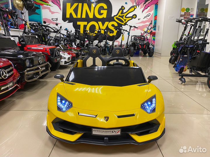 Электромобиль Lamborghini Aventador SVJ Yellow Car
