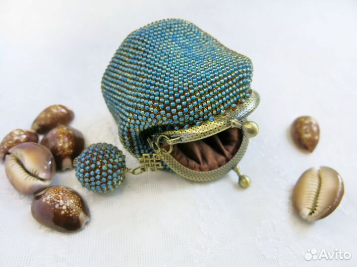 Сине-коричневый кошелек Морской прибой