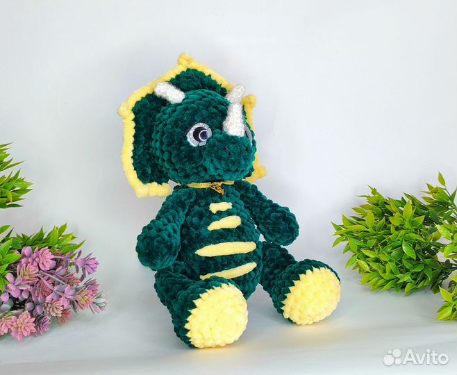 Динозавр. Дракон. Игрушка вязаная. Символ года