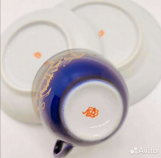 Чайные тройки, чайные и кофейные парыЛфз.Кобальт