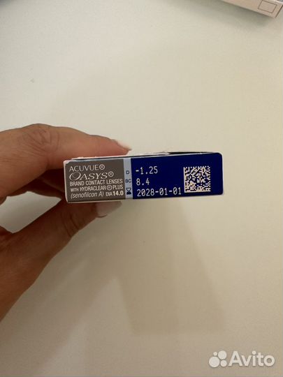 Линзы контактные acuvue oasys двухнедельные -1,25