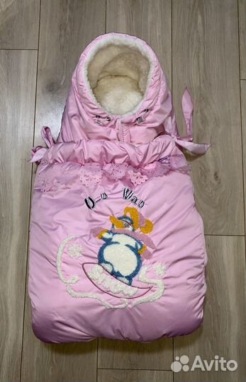 Конверт теплый на выписку для девочки