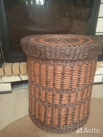 Корзина плетёная для белья и игрушек