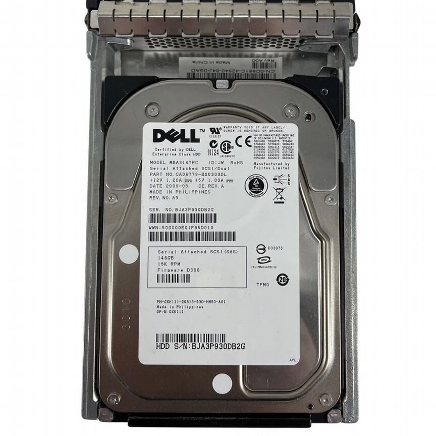 [CA06778-B20300DL] Жесткий Диск Dell Xk111 146gb Sas 3,5" Hdd