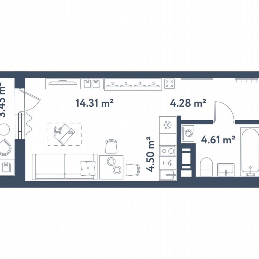 Квартира-студия, 29,4 м², 7/11 эт.