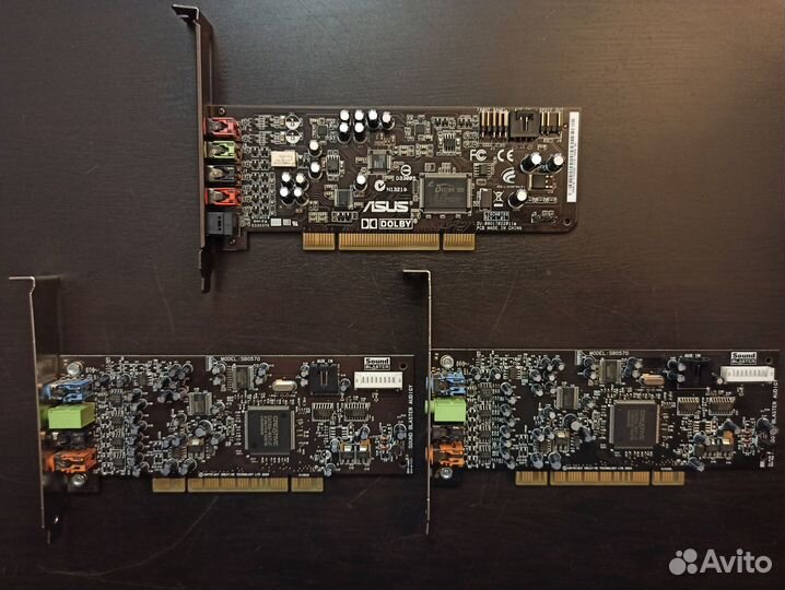 Звуковые карты PCI Asus Xonar DG и Creative SB0570
