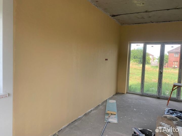 Механизированная штукатурка, шпатлевка, покраска