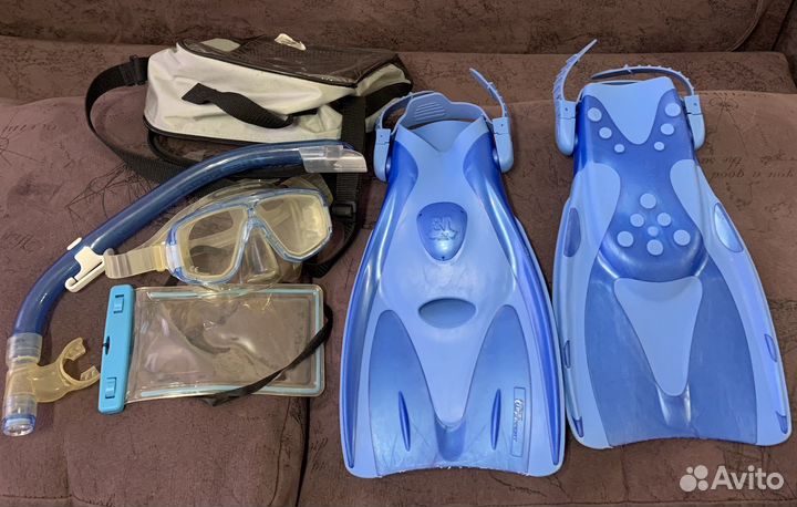 Ласты маска трубка для плавания размер 40 - 46