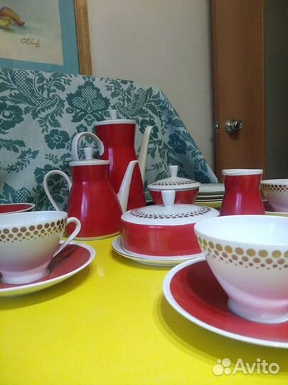 Кофейный сервиз freiberger porzellan, гдр 1970е г