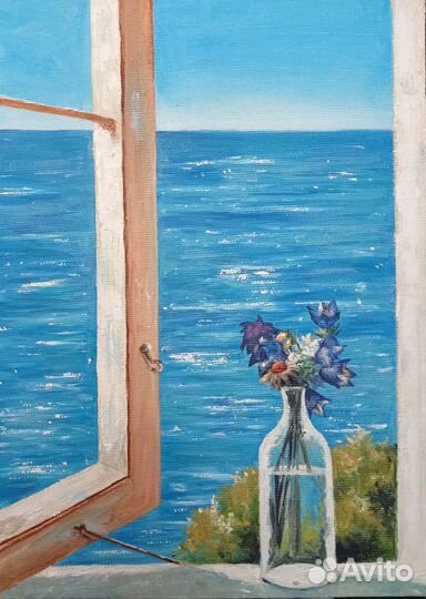 Картина Море Вид из Окна, море и солнце пейзаж