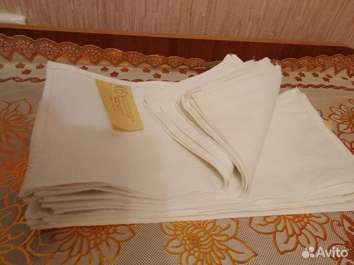 Салфетки хб белые плотные СССР 33*33см