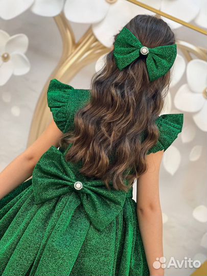 Платье зеленое елочка елка елочки 104-122