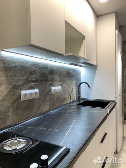 Белая прямая кухня ксп:37676