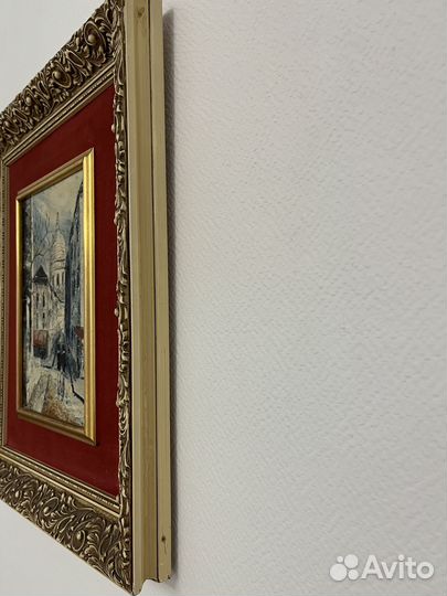 Картина винтажная в бархатном паспорту, Европа