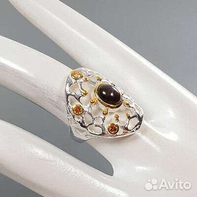 Кольцо с дымчатым кварцем