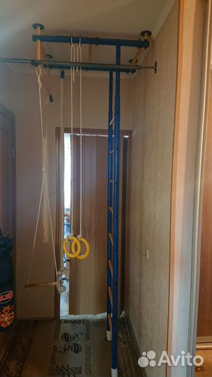 Шведская стенка, турник, брусья, канат