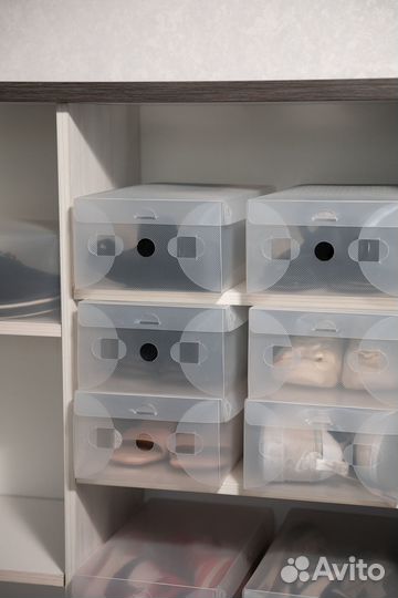 Прозрачные коробки для хранения вещей самосборные