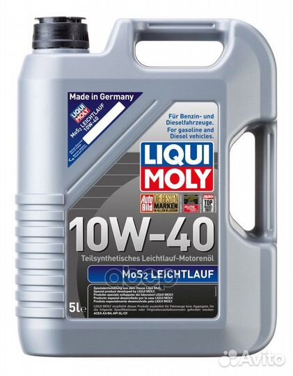 Масло моторное liqui moly MoS2 Leichtlauf 10W-40